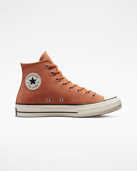 Tenis Converse Chuck 70 Camurça Cano Alto Masculino Laranja Pretas | PT G091745